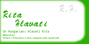 rita hlavati business card